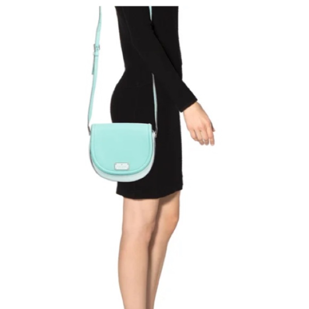 Kate Spade WKRU 3782 Pebbled Leather Crossbody Saddle Bag
